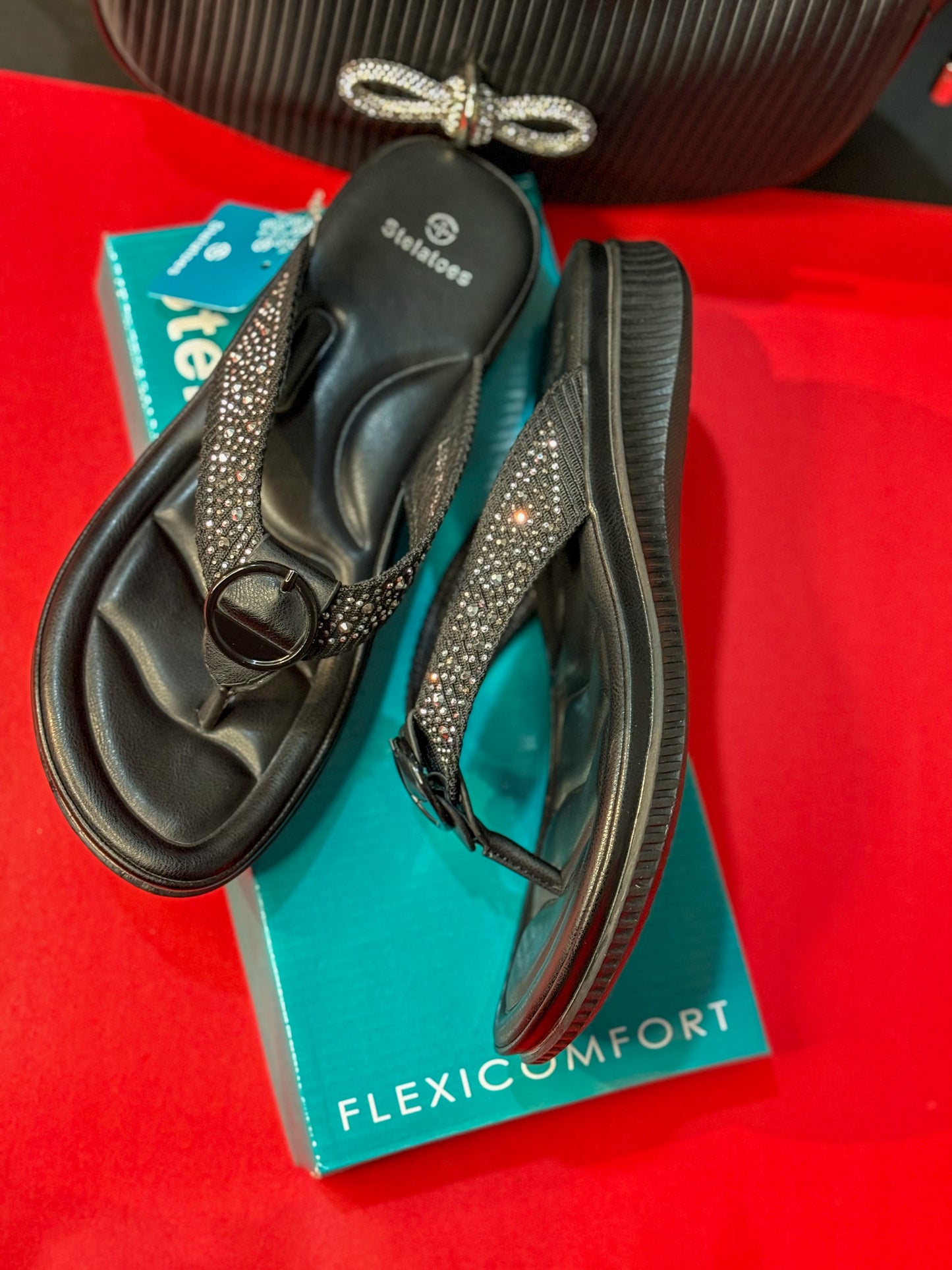 Black Cross Comfort Flats