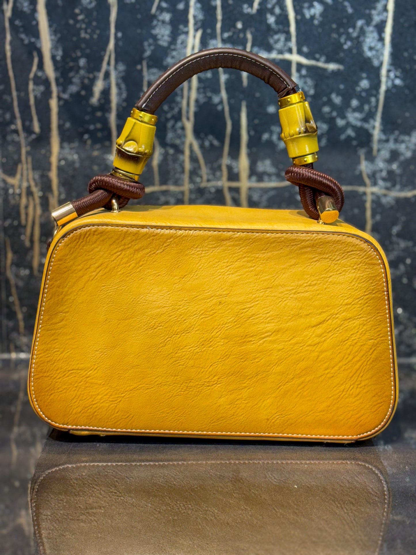 Golden Mustard Box Sling Bag