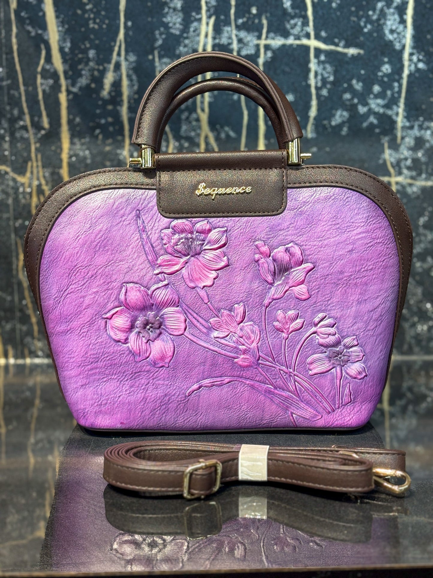 Purple Elegance Handcrafted Sling Bag