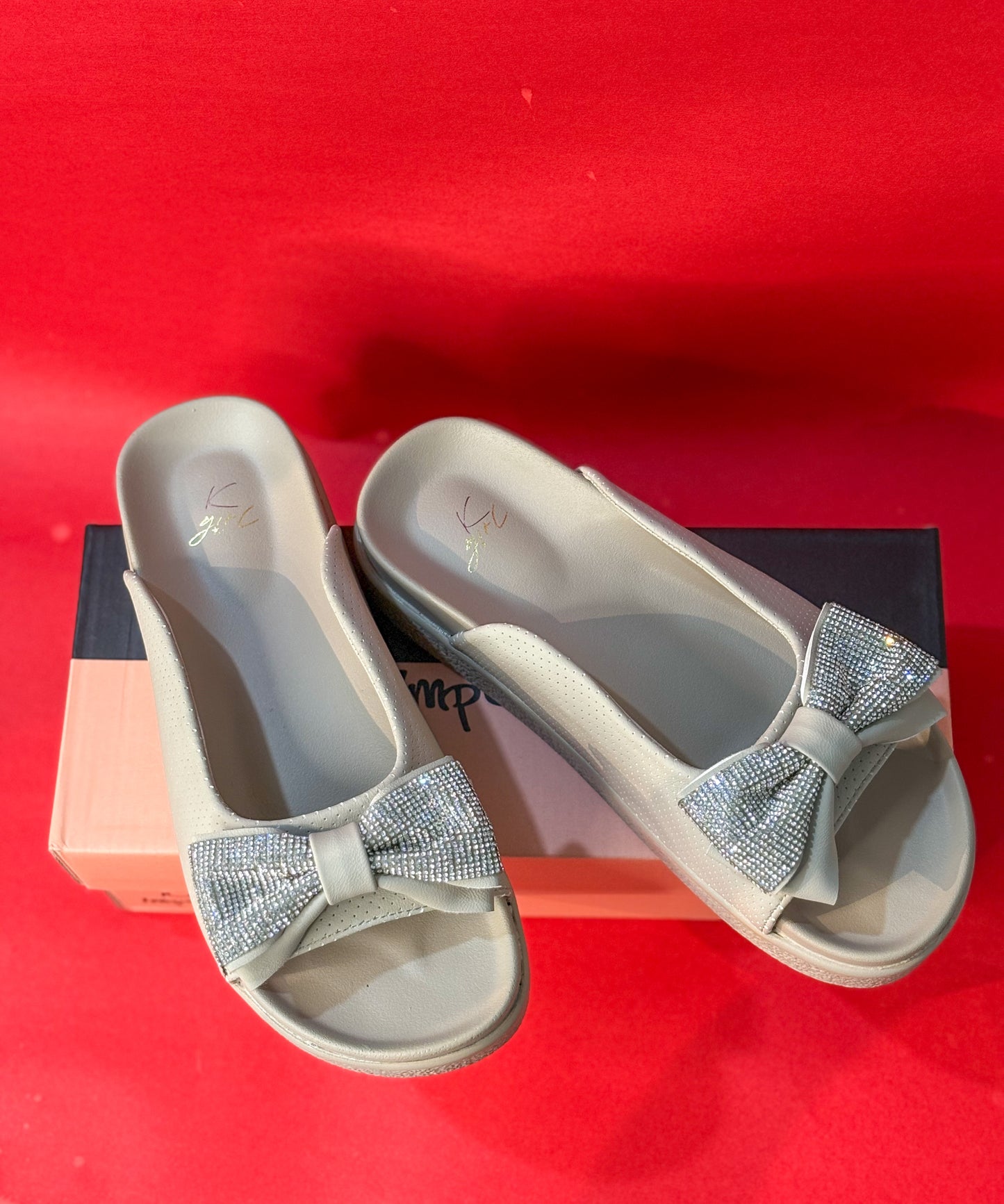 Noir Bow Slides Khaki