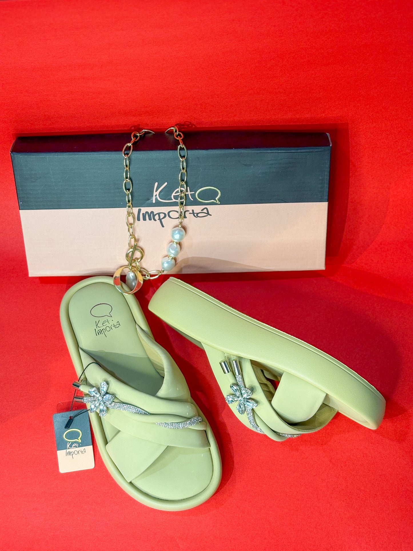 Beige Glimmer Flats