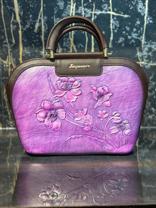 Purple Elegance Handcrafted Sling Bag