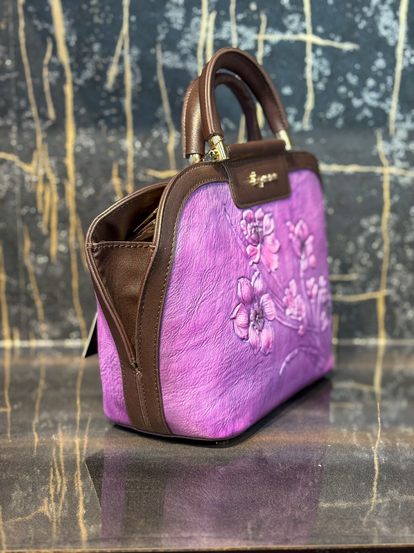 Purple Elegance Handcrafted Sling Bag