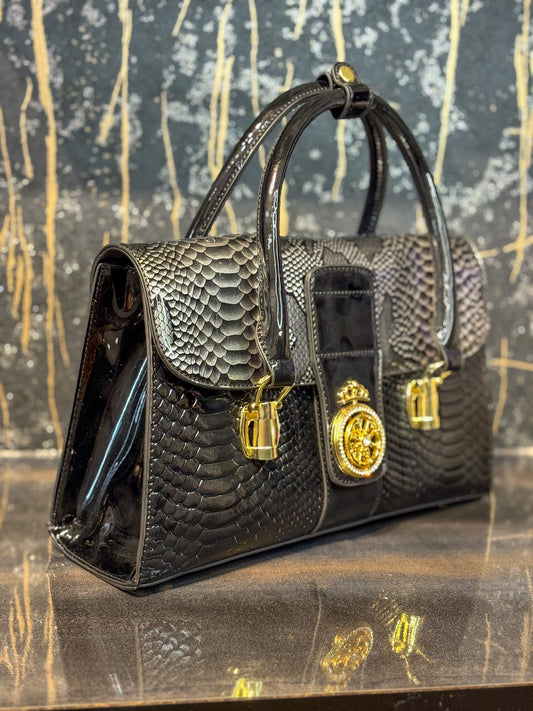 Eclipse Glossy Handbag Silver