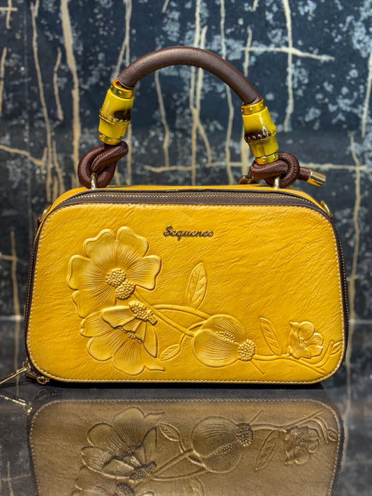 Golden Mustard Box Sling Bag