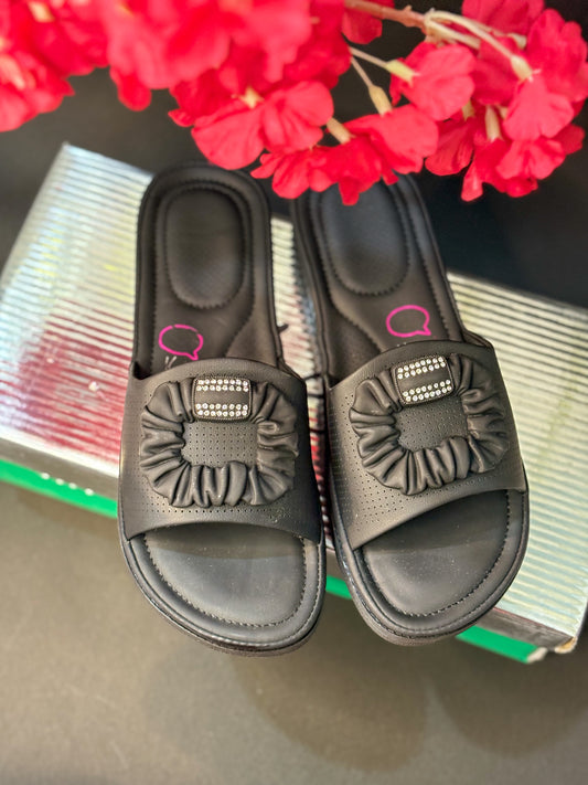 Black Single-Strap Comfort Slider
