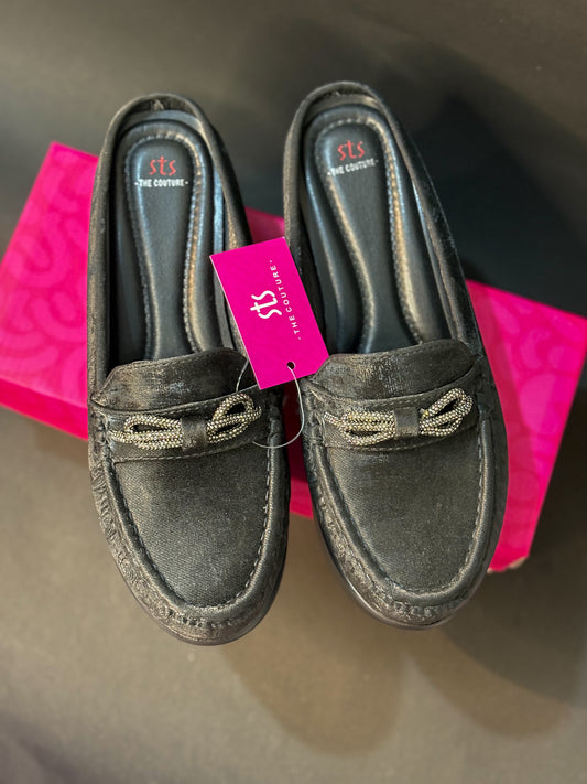 Lustre Noir Loafer Mules