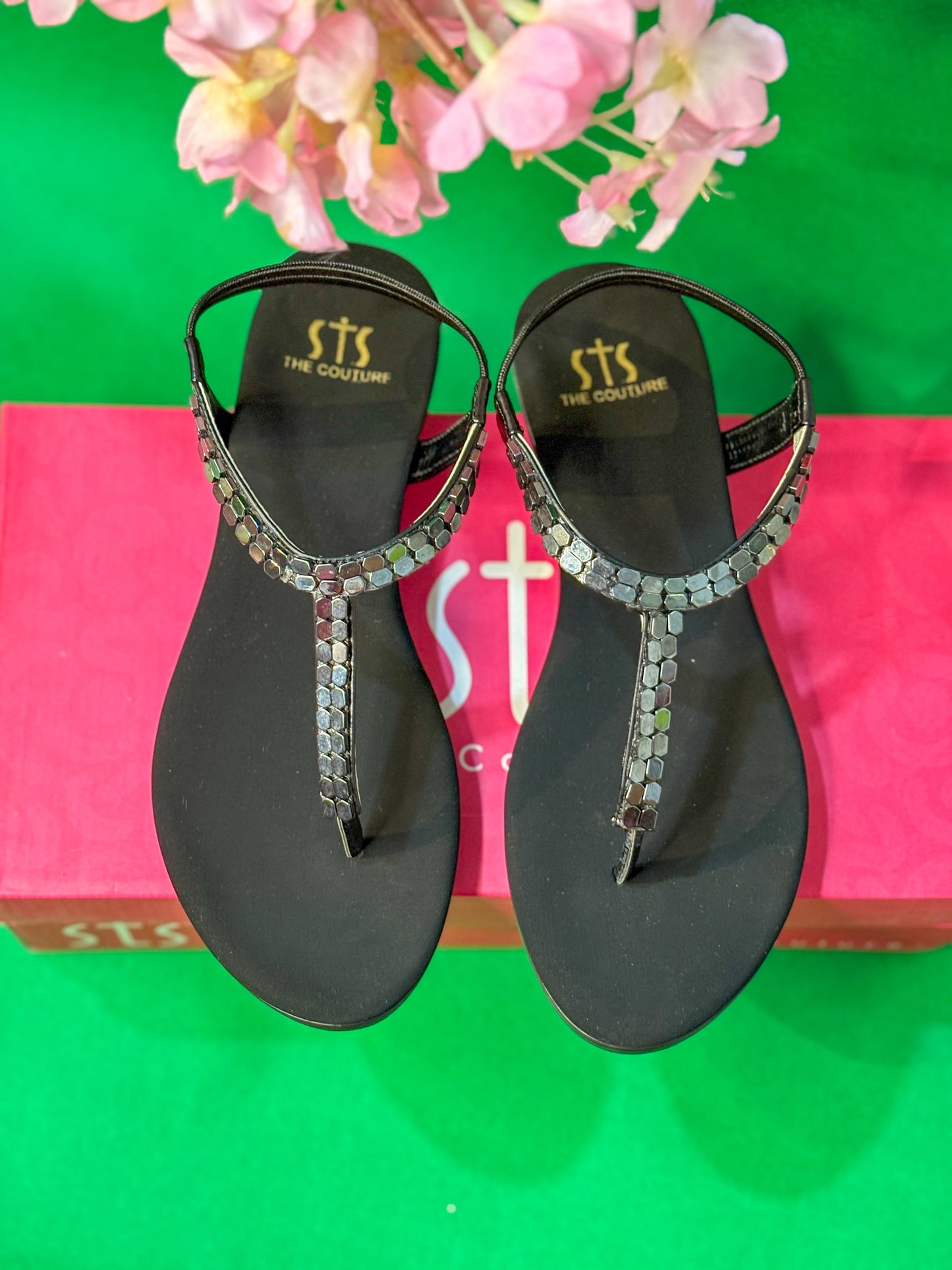 Noir Luxe Flat Sandals