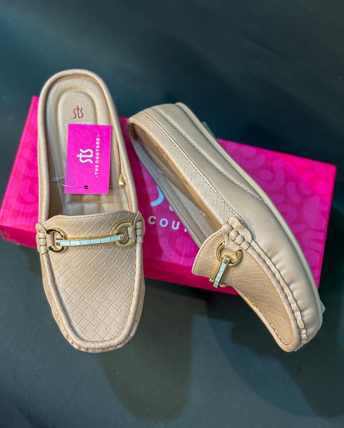 Blush Glide Loafer Mules
