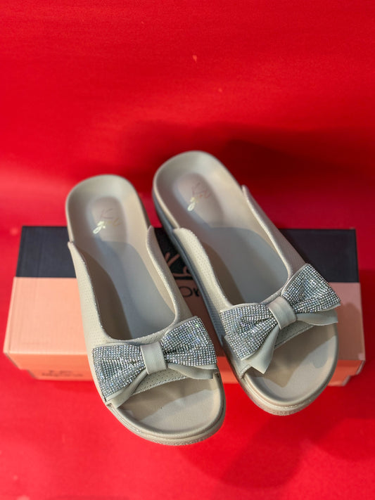 Noir Bow Slides Khaki