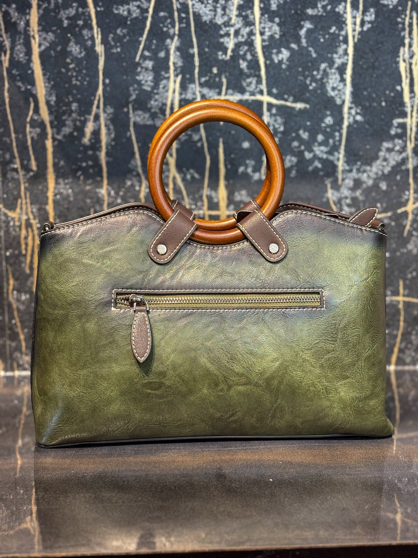 Green Leaf Luxe Handbag