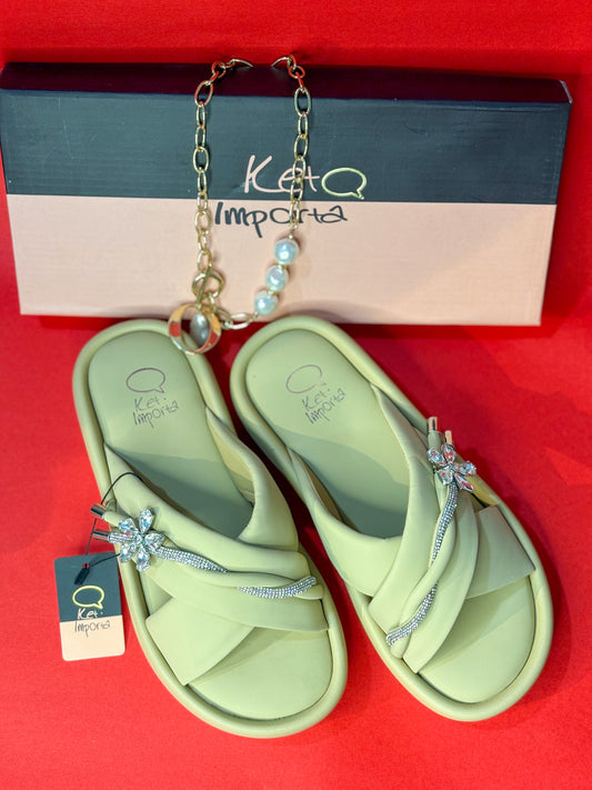 Beige Glimmer Flats