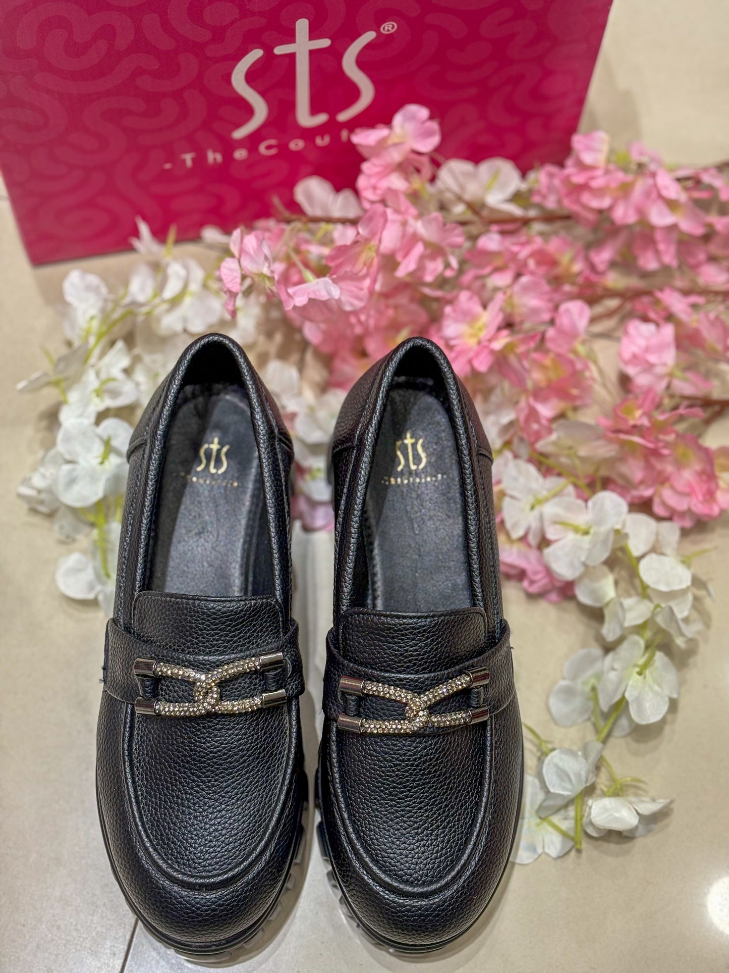 Noir Elevate Wedge Loafers
